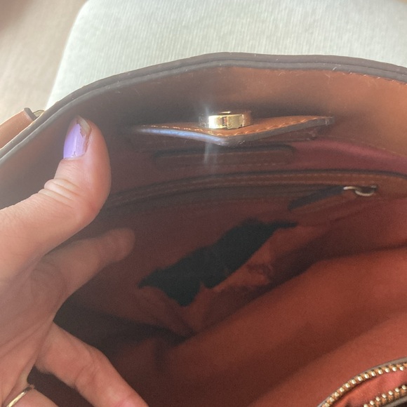 Adrienne vittadini large brown & gold handbag purse in great shape - Picture 10 of 16